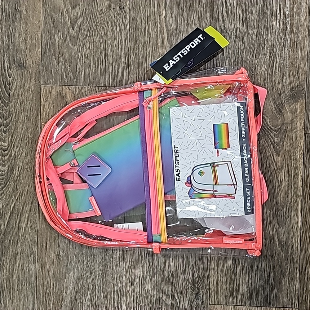 Eastport clear backpack with matching pencil case